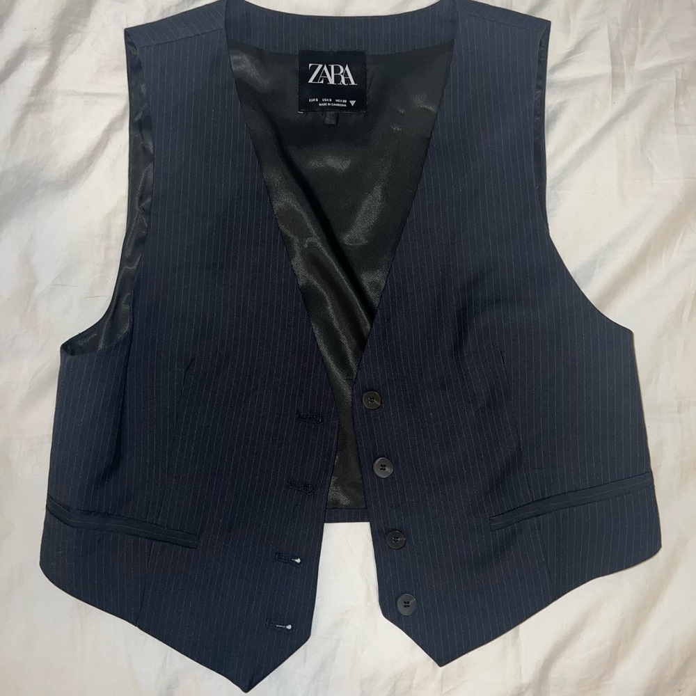 Zara Pinstripe Vest Top Small